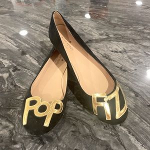 Kate Spade Pop Fizz black suede ballet flat Size 9